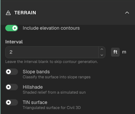 Select the elevation layer and choose LandXML with contours as the export format.